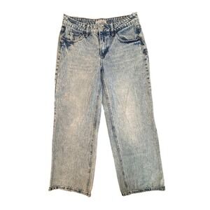 Love Soho Light Acid Wash Wide Leg High Waisted Mom Jeans Size 5 Streetwear 80s